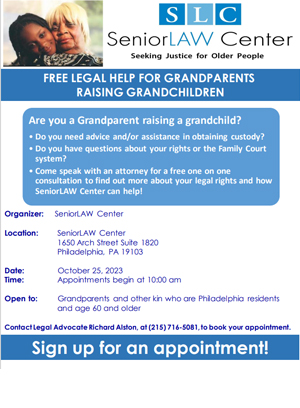 Free Legal Help for Grandparents Raising Grandchildren, October 25, 2023
