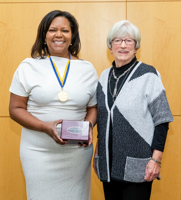 Marion Spencer Fay Award recipient Consuelo Wilkins with Lynn Yeakel