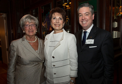 Lynn H. Yeakel, director of the Institute for Women's Health and Leadership, with honoree Dianne Semingson, and John Fry, president of Drexel University.