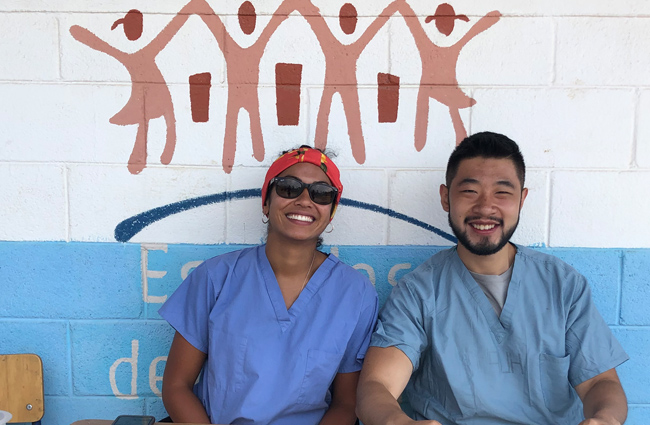 Drexel medical student Eric Quinn in Guatemala with Pop Wuj.