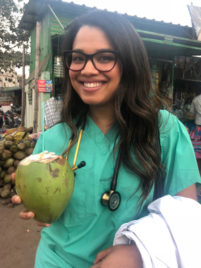 Debika Biswal Shinohara during their global health experience in Bhubaneswar, India