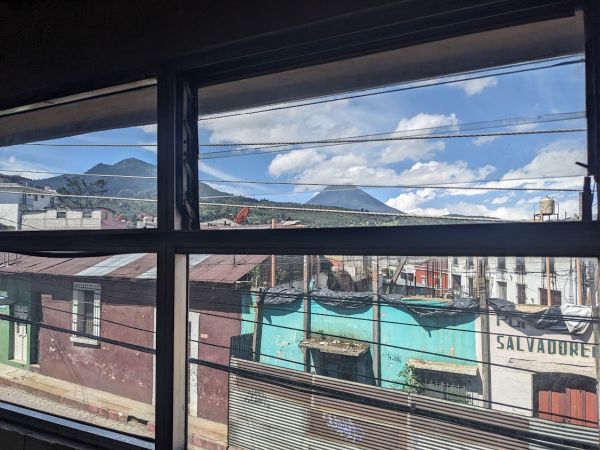 The view out global health student Olivia Vasey's window in Xela, Guatemala