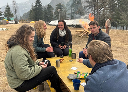 Playing Cards in the Snow after Clinic (Himalayan Health Exchange, Anna Braendle)