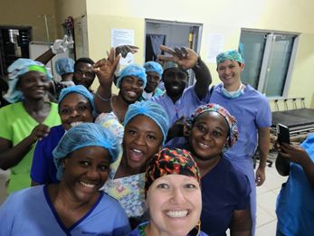 A group of medical professionals from MD student Jason Lin's global health experience in Ghana