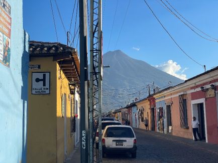 View of a volcano from Antigua, Guatemala, taken by medical student Antonio Lopez during a global health experience