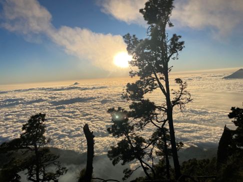 View over the clouds on Acetenango, in Guatemala, taken by medical student Antonio Lopez during a global health experience