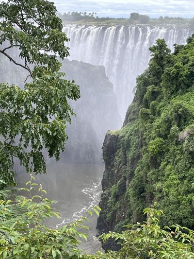 Waterfall from Samhita Nanduri's global health experience in Zambia