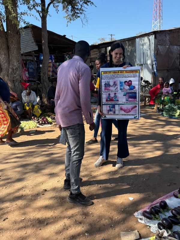 Caitlin Cross during a global health experience in Zambia