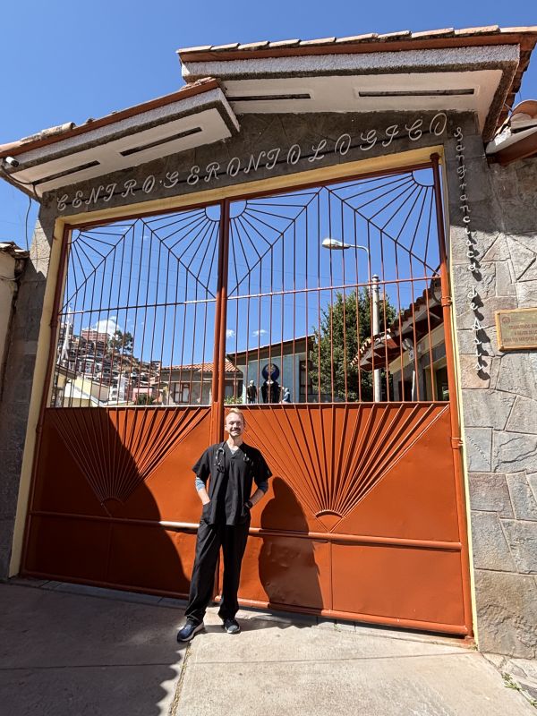 MD student Nicholas Lehman during a global health experience in Peru with Maximo Nivel