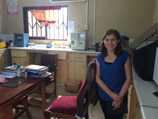 Drexel medical student Alyssa Mezochow in Ghana, Africa with CDC Hubert Fellowship.