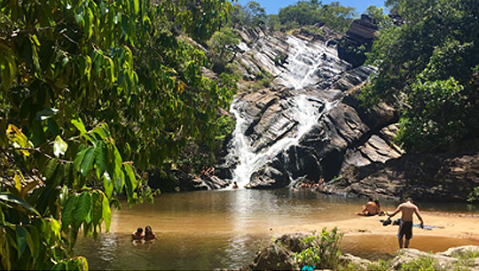 Waterfall in Pirenopolis, Brazil.