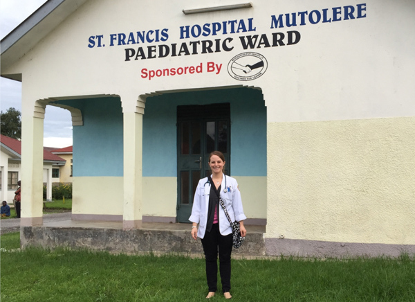 Drexel 4th year medical student Clare Coda during her global health experience in Uganda, Africa.