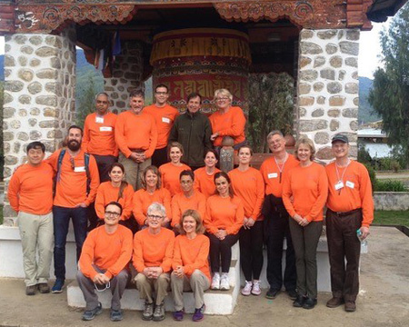 Drexel medical student Matthew Recker in Paro, Bhutan with Surgicorps volunteers.