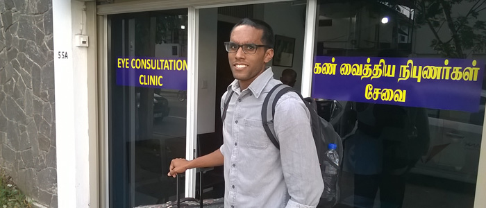 Drexel medical student Vinesh Anandarajan in Colombo, Sri Lanka.
