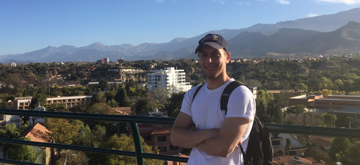 Drexel medical student Andre Bshara in Bolivia with Child Family Health International.