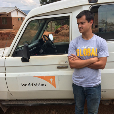 Drexel medical student Gregory Kunkel in Malawi with WorldVision.