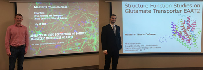Ryan Wertz and Mike Duffield at their thesis defenses