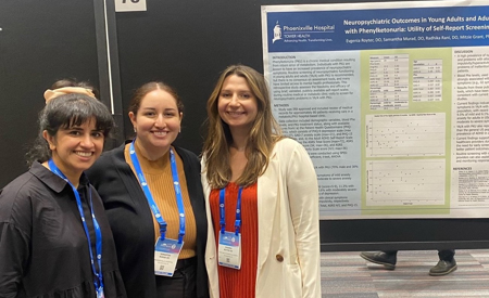 Samantha Murad, DO-PGY2, Radhika Rani, DO-PGY2, Evgenia Royter, DO-PGY3 with the mentorship of Mitzie Grant, PhD, presented their poster.