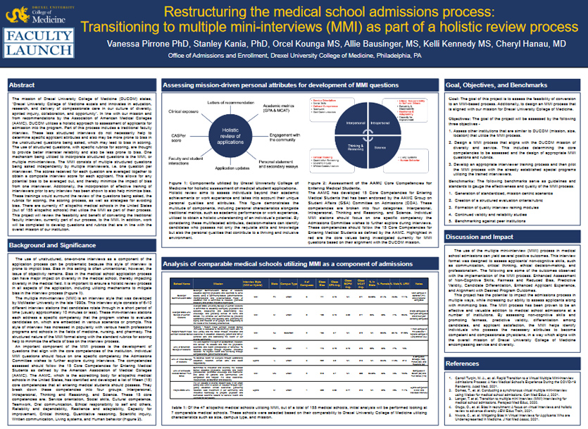 Restructuring the medical school admissions process: Transitioning to multiple mini‐interviews (MMI) as part of a holistic review process