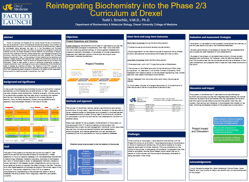 Reintegrating Biochemistry into the Phase 2/3 Curriculum at Drexel