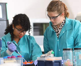 Graduate students in laboratory at Drexel University College of Medicine.