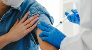 Patient receiving a vaccine.