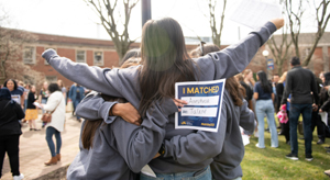 Students celebrating their matches during Match Day 2023