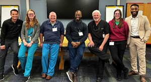 OEP faculty in the Sawbones lab at DePuy Synthes with David Okhuereigbe (far right)