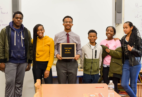 Together We're Giants student participants with founder Lesley Desriviere