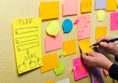 Post-it notes on wall