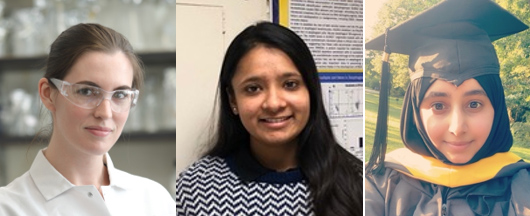 Cancer Biology Class of 2020 - Rebecca Moeller, Shivani Sheth and Fatima Alfaran