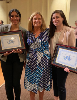 Emily Esquea and Michelle Swift celebrating their thesis awards with Dr. Jane Clifford.