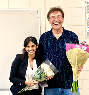 Dr. Sell celebrating his mentee Dr. Manali Potnis having successfully defended her doctoral dissertation.