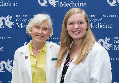 Madeleine L. Long, MD, MCP '80, and her 'adoptee,' Elizabeth Walton, Drexel Class of 2022