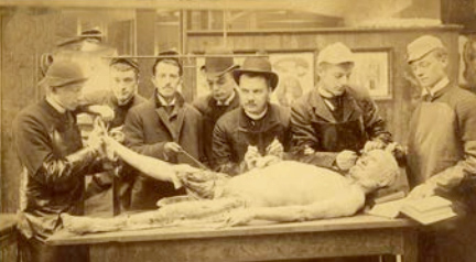 Hahnemann anatomy class in 1882.