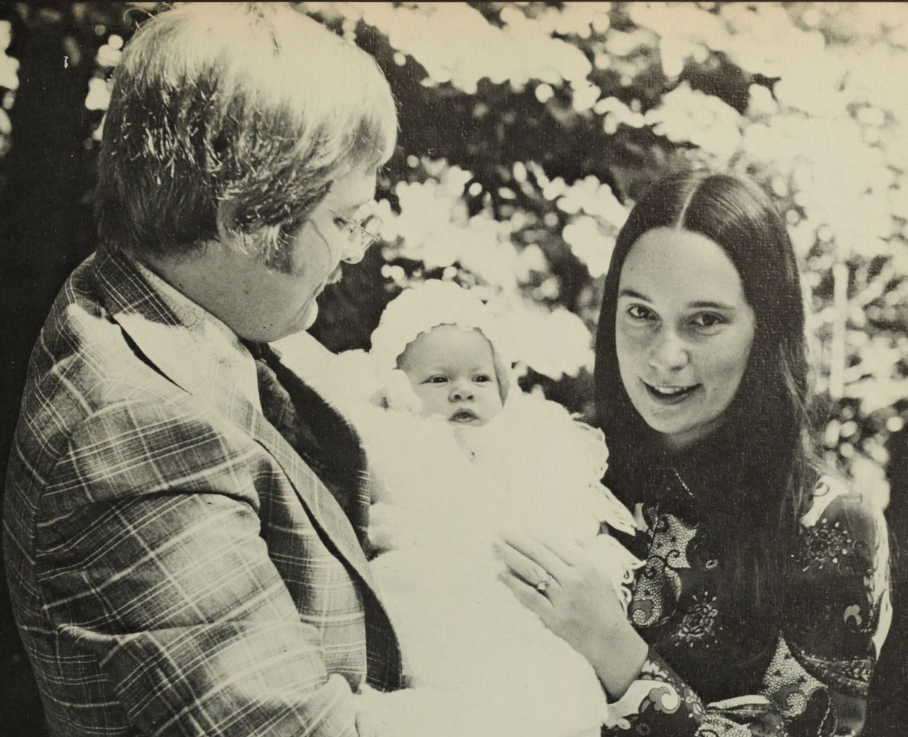 From the 1975 Iatrian, Susan Carleton Benes with husband Jim and their first child, Jennifer