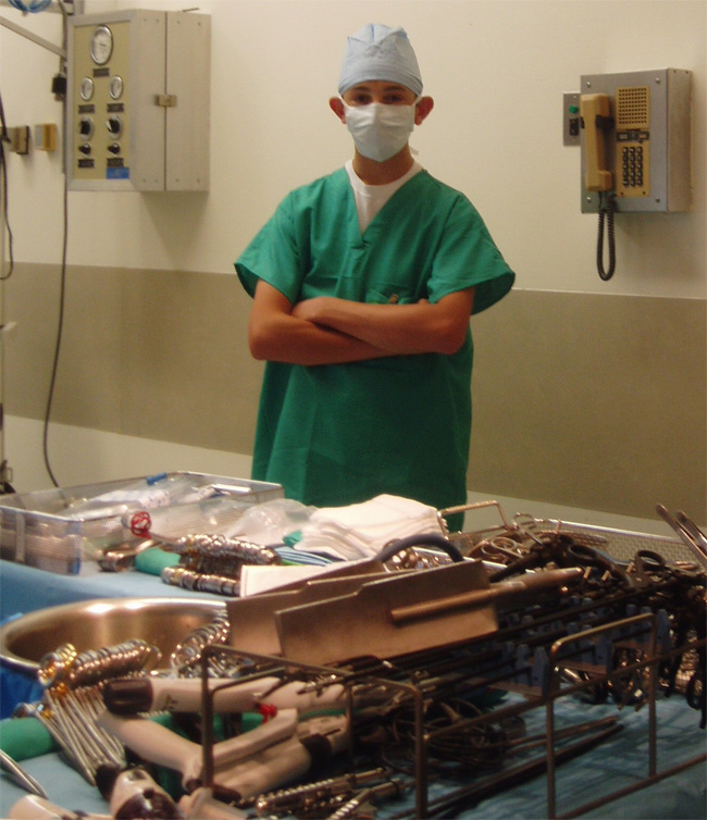 This 2006 Mini-Med participant, shown ready for the OR, is now in his first year as a surgery resident.