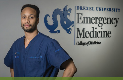 Justin Johnson, MD ’13, is a trainee in the Drexel/Hahnemann Emergency Medicine Residency program.