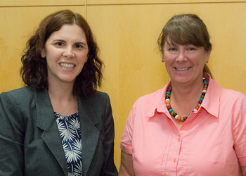 Amy Baranoski, MD, chair of the 2019 Mary DeWitt Pettit MD Fellowship Committee, and Dr. Comunale