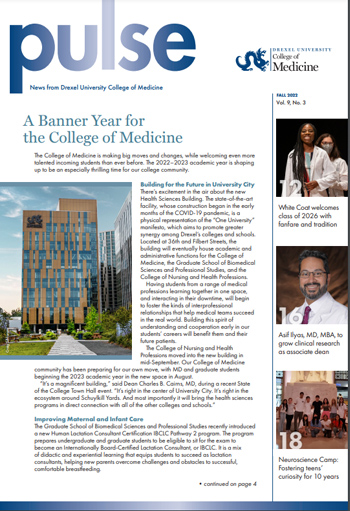 Drexel University College of Medicine Pulse Magazine Fall 2022