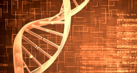 Enlarged DNA technical illustration.