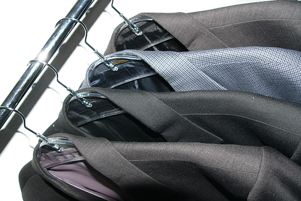 Suit jackets on hangers