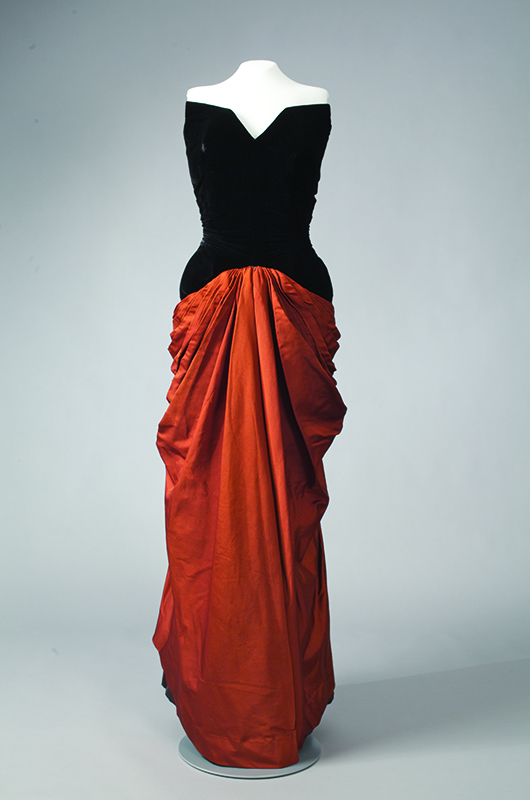 Charles James Bustle evening gown, circa 1948, USA, Gift of Mrs. William S. Paley. Photograph by Will Brown.