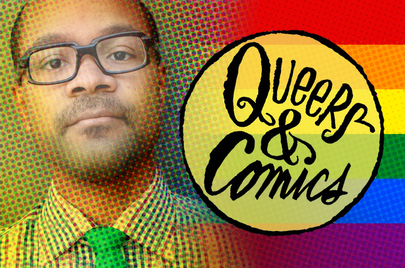 André Carrington, PhD, assistant professor of English at Drexel, helped organize an international conference on LGBT comics and the people who create them. Graphic by Bill Ezell.