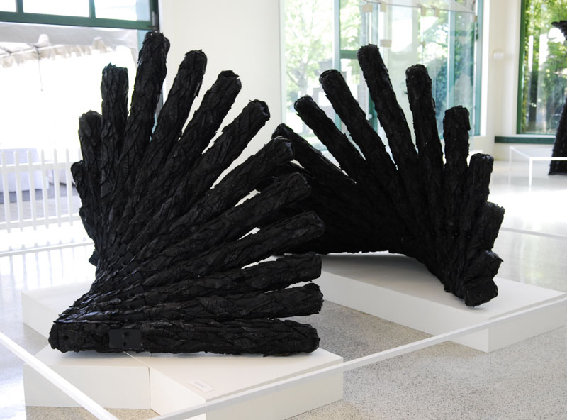 A sculpture entitled "Industrial Perpetuosity" by Chakaia Booker.