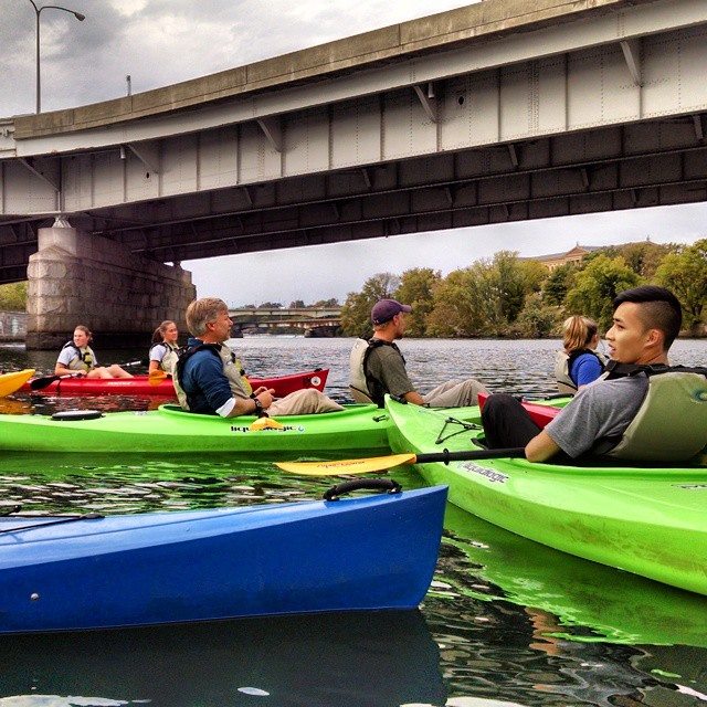 Kayaking on the Schuylkill River. Photo by Vincent O'Leary, BS environmental science '18.