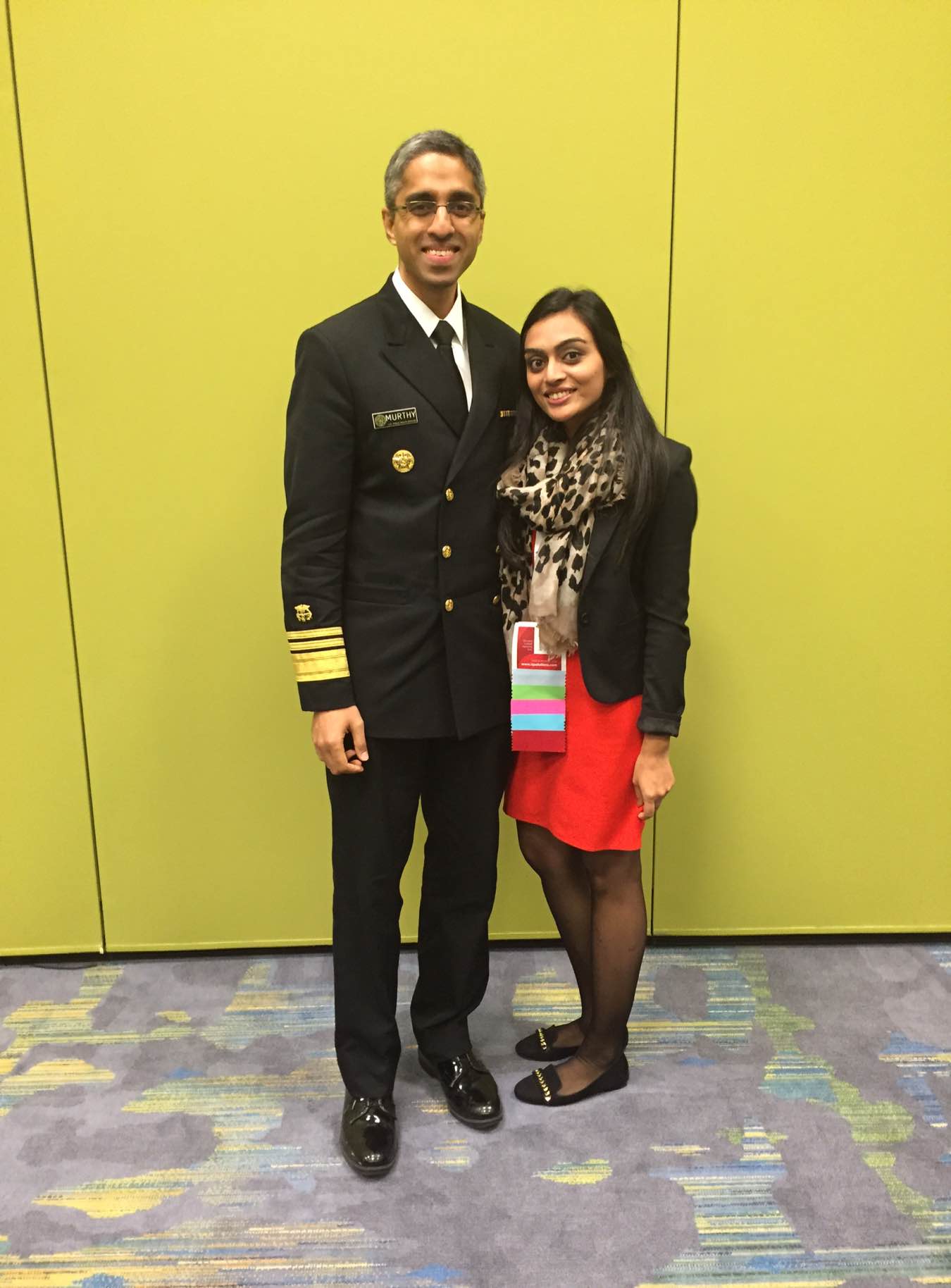While at the American Public Health Association (APHA) 2015 Annual Meeting in Chicago, Kushali Amin, MPH ’16, met Vivek Murthy, MD, surgeon general of the United States. 