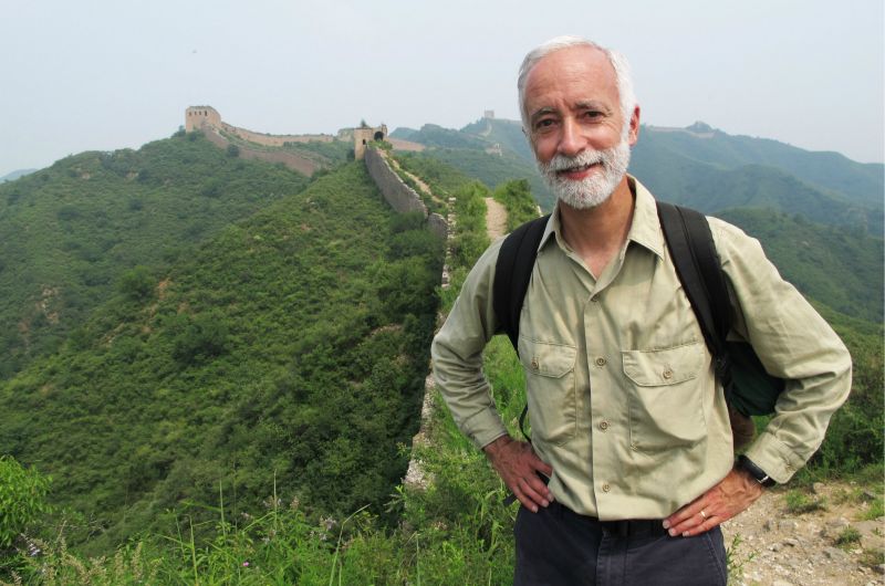 Bob Peck pictured on the Great Wall China in 2011.