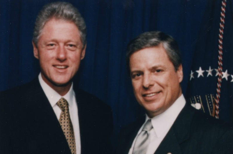 Bill Clinton and Constantine Papadakis in an undated photo, courtesy of University Archives.