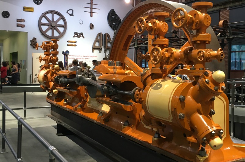 This 19th-century ammonia compressor on display at the National Museum of Industrial History provided refridgeration at the American Brewery in Baltimore.